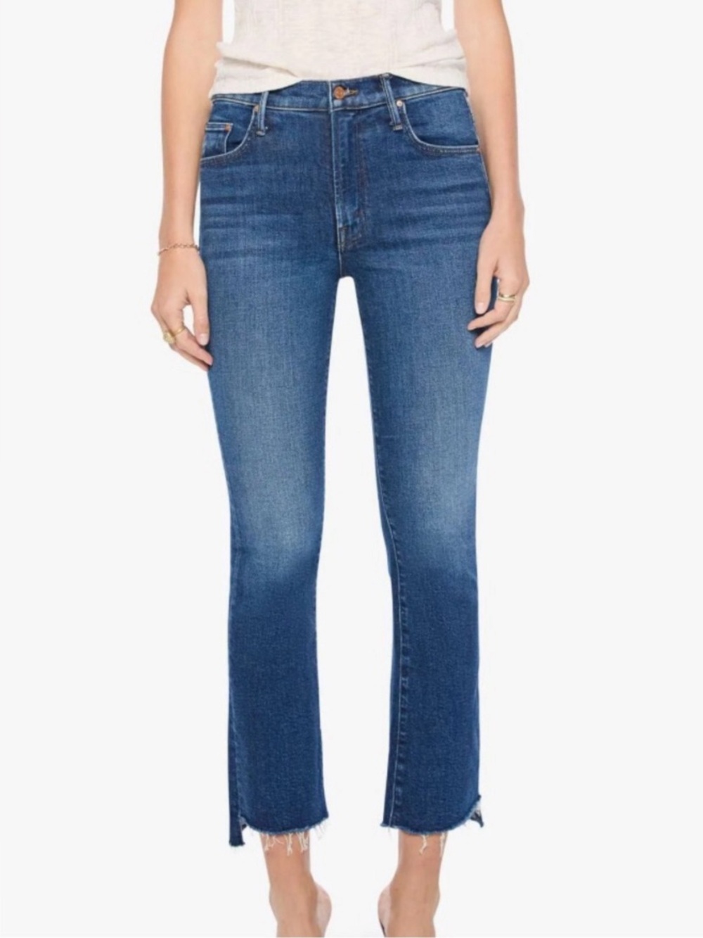 MOTHER Superior Insider Cropped Step Fray Straight Leg Jeans 29